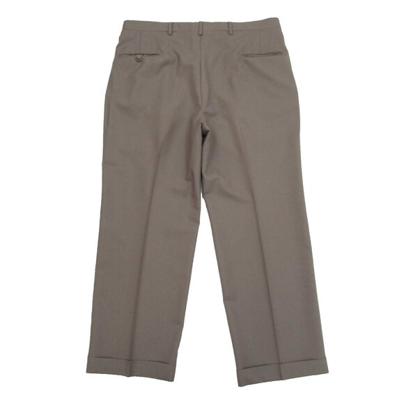 Vintage Majer Slacks Merino Wool Pants 34x29 Taupe Trousers Union Made USA - Picture 15 of 16